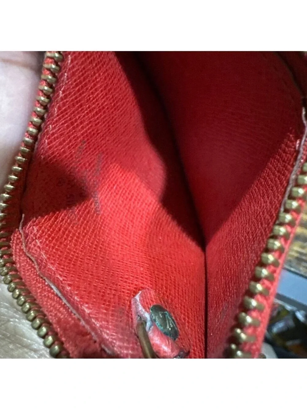 Louis Vuitton Red Epi Leather Pochette Cles